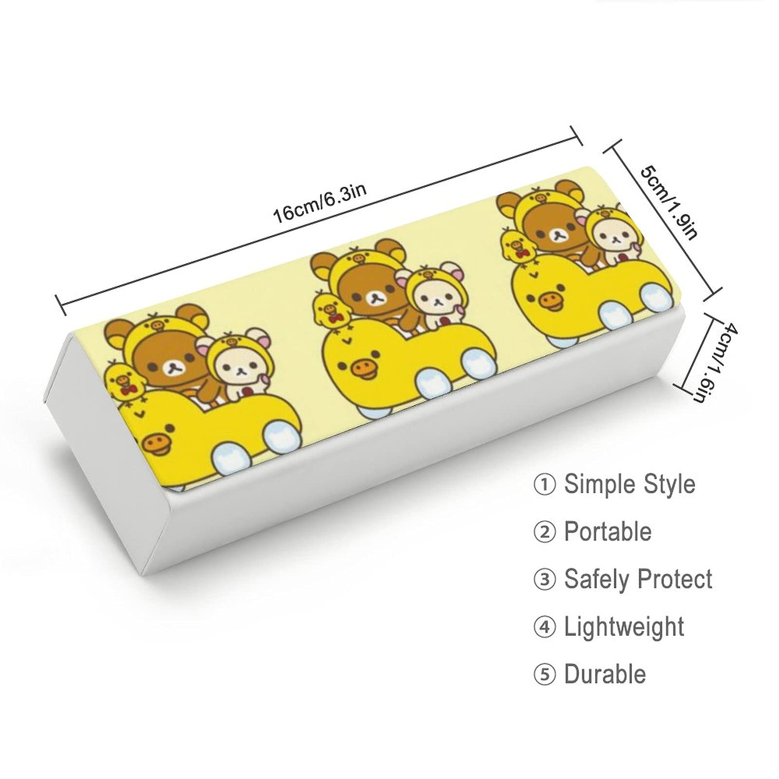 リラックマ　キイロイトリ　メガネケース　顔デザイン ケース　眼鏡　レア　合皮風 リラックマ キイロイトリ メガネケース 顔デザイン ケース 眼鏡